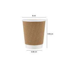 10 Pieces Paper Kraft Ripple Cup with Lid