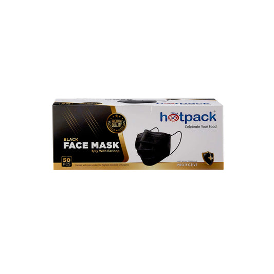 Black Face Mask 3 Ply With Ear Loop