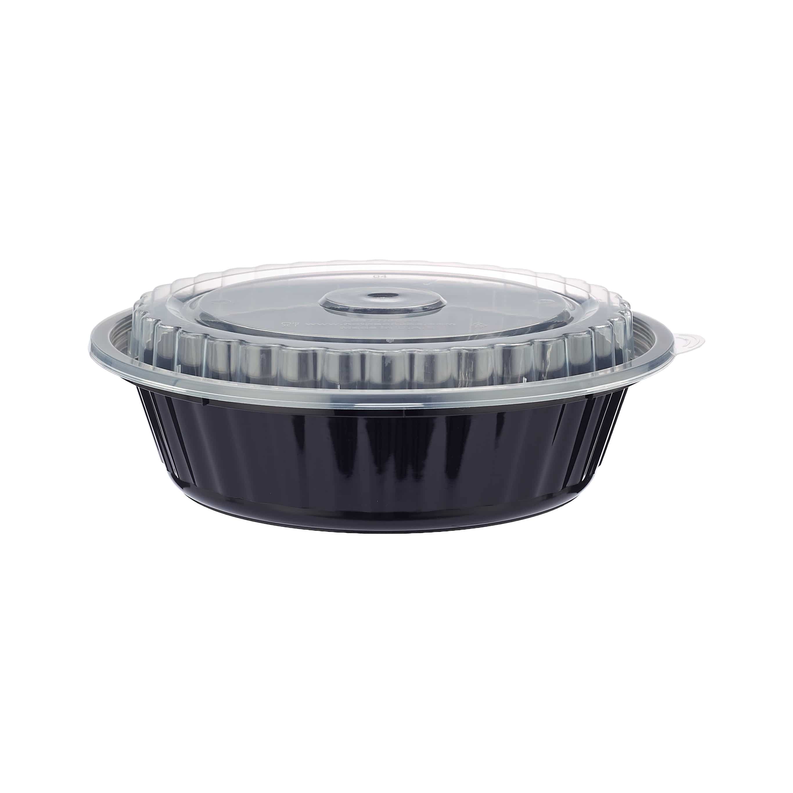 Black Base Round Container with Lids