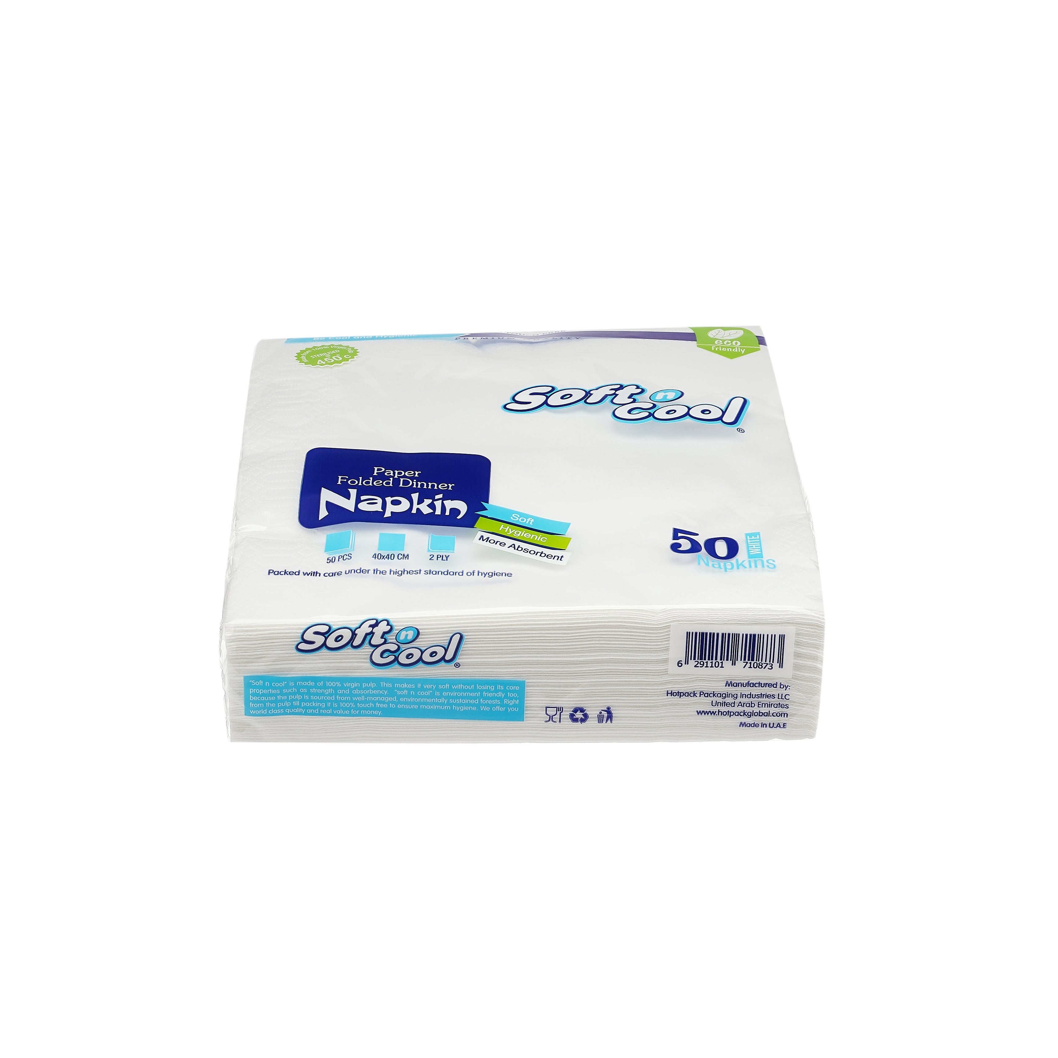 Soft n Cool Paper Napkin White 40 X 40 Cm