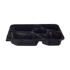 Black Base Rectangular 5-Compartment Container