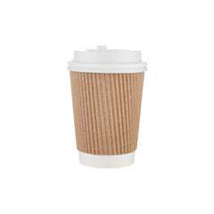 Paper Ripple Kraft Cup 12 Oz + Lid