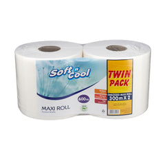 6 Pieces Soft n Cool Twin pack Maxi Roll 300 Meter