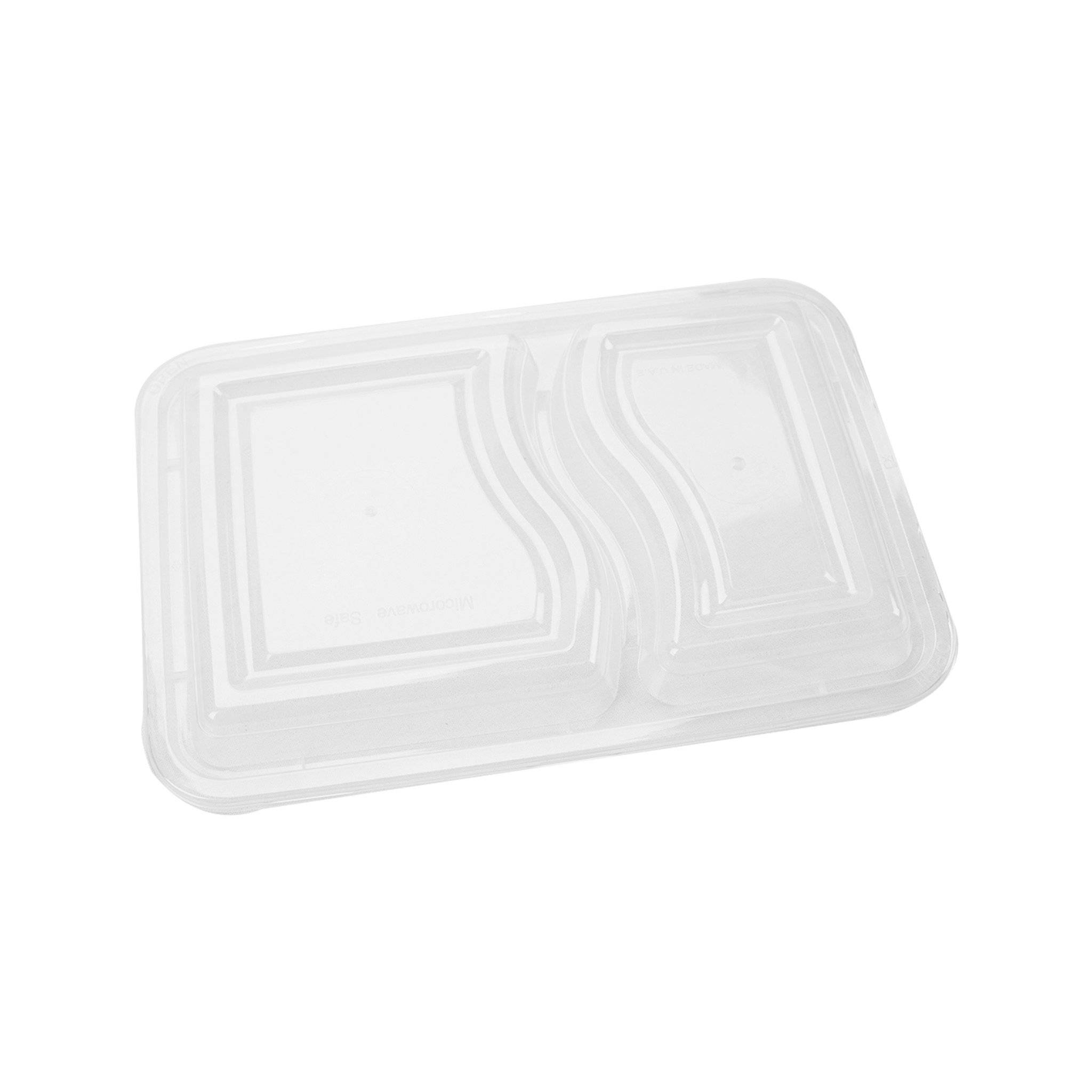 Black Base Rectangular 2-Compartment Container 300 Pieces - Hotpack Global