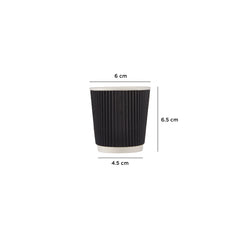 Black Ripple Paper Cups 8 Oz- Hotpack
