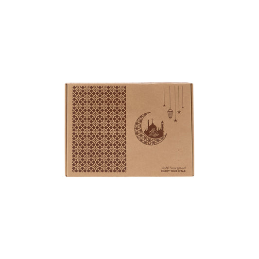 100 Pieces Kraft Brown Eid Special Theme Printed Meal Box