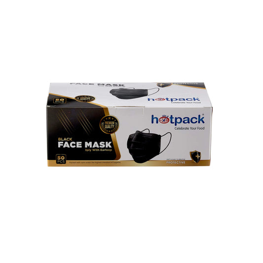 Black Face Mask 3 Ply With Ear Loop