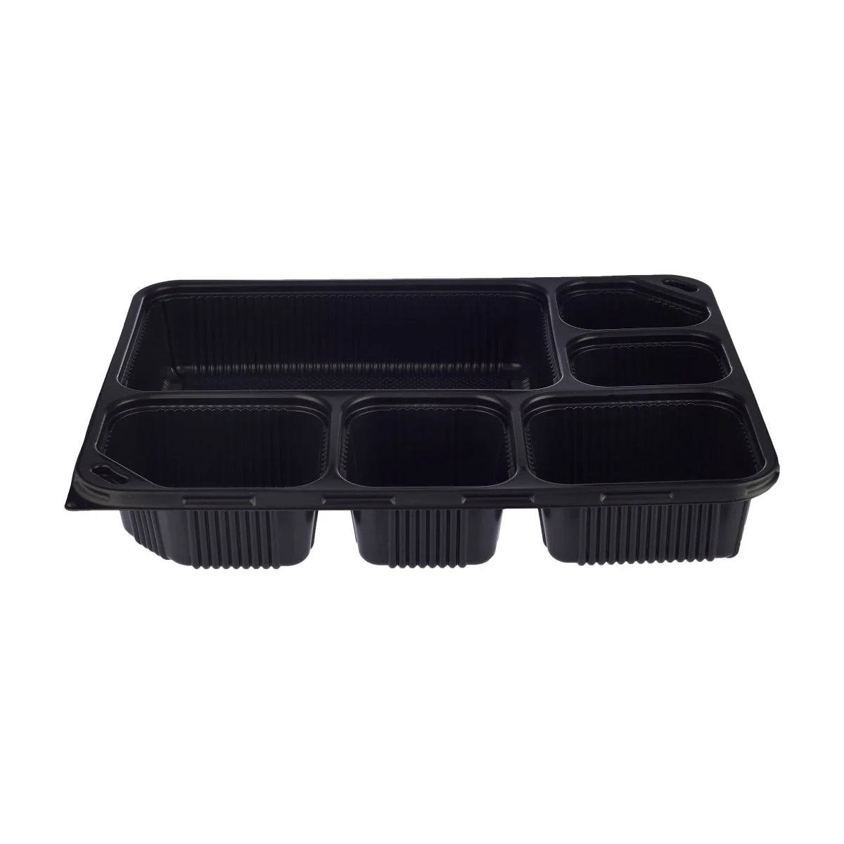 Black Base Rectangular 6-Compartment Container
