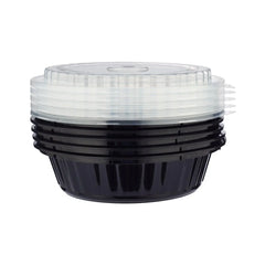 Black Base Round Container with Lids