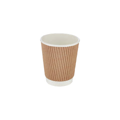 10 Pieces Paper Kraft Ripple Cup with Lid