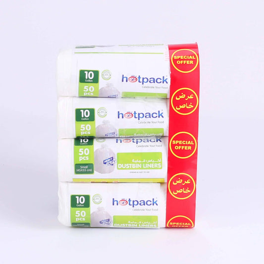 50 Bags X 4 Pieces  White Dustbin Liners 5 Gallons 45X55Cm
