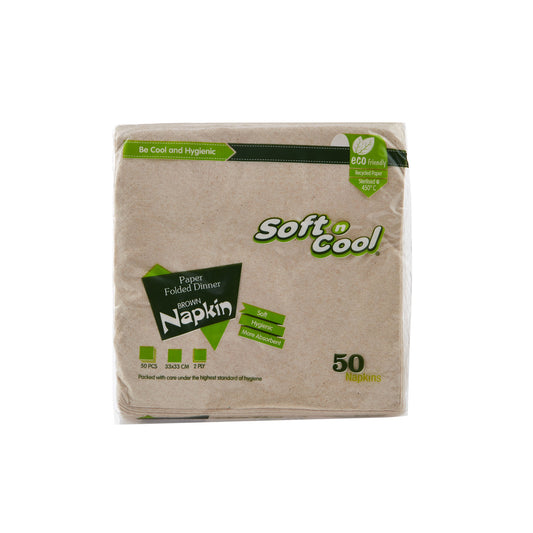 Soft n Cool Paper Folded Brown Napkin