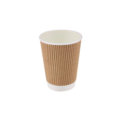 Paper Ripple Kraft Cup 12 Oz + Lid