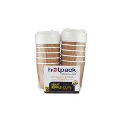 10 Pieces Paper Kraft Ripple Cup with Lid
