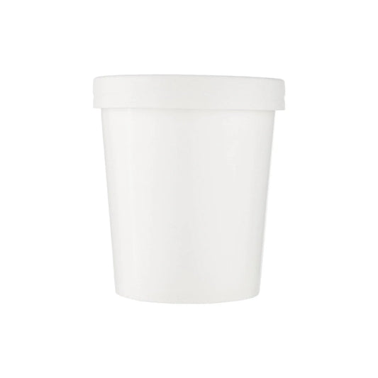 White Paper Noodle Bowl with Paper Lid