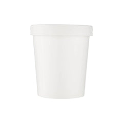 White Paper Noodle Bowl with Paper Lid