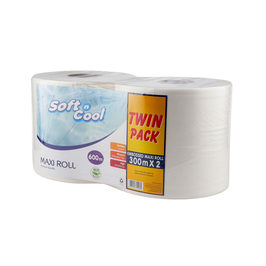 6 Pieces Soft n Cool Twin pack Maxi Roll 300 Meter