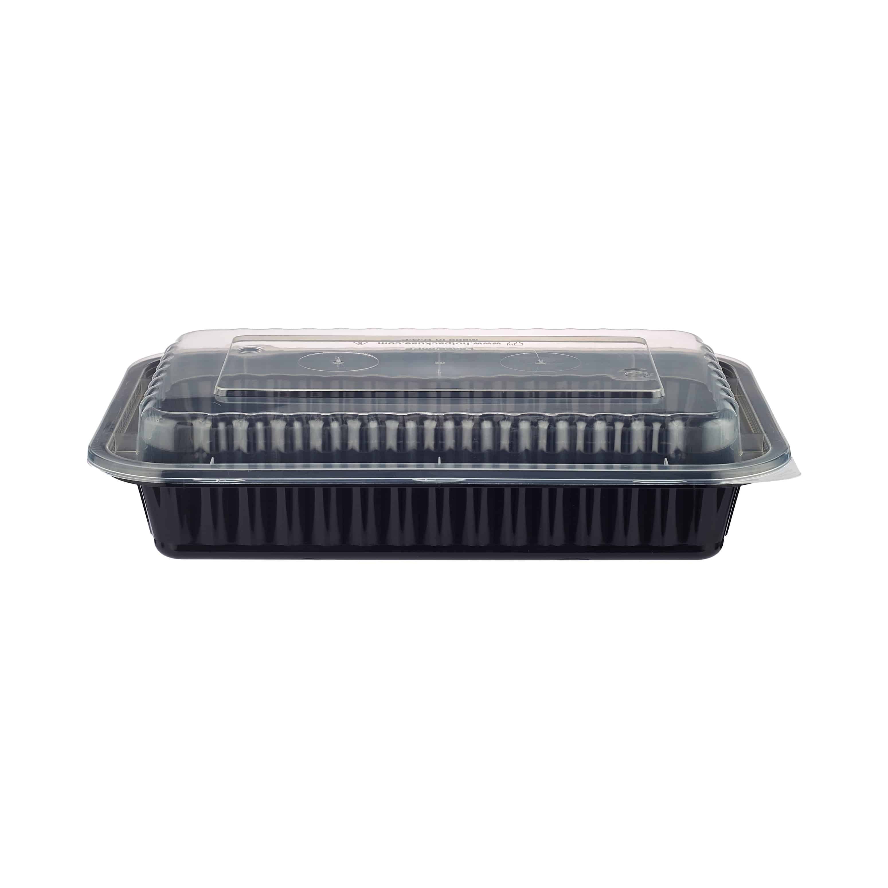 Black Base Rectangular Container with Lids
