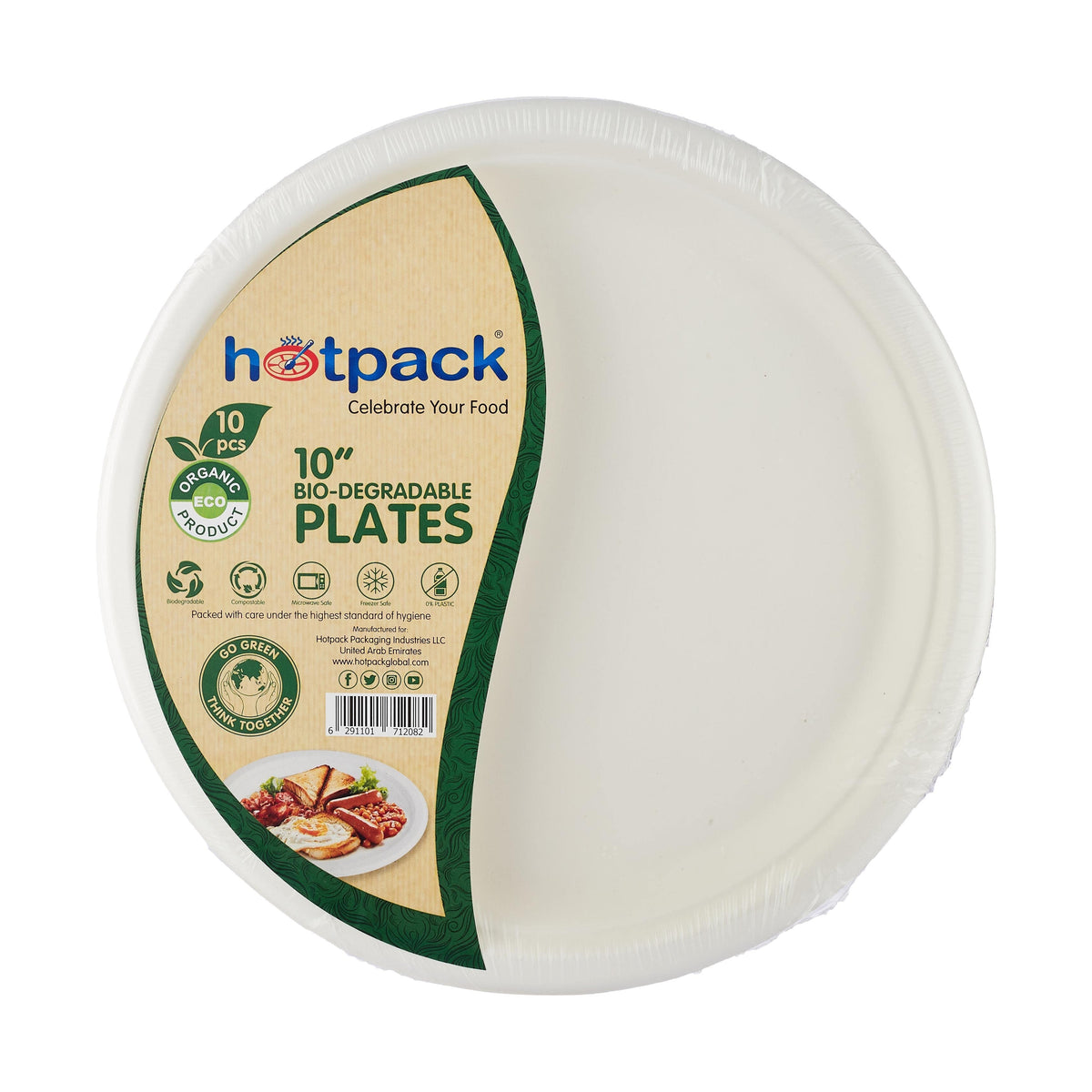 10 Pieces Biodegradable Paper Pulp Plate