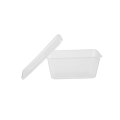 500 Pieces Clear Rectangular Microwavable Container 1000 ml