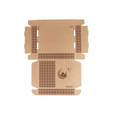 100 Pieces Kraft Brown Eid Special Theme Printed Meal Box